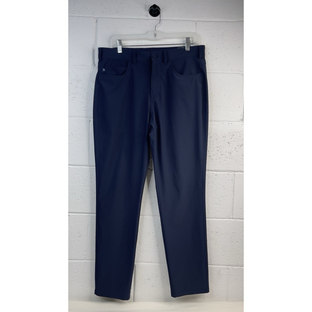 Mizzen Main Mens Helmsman Pants 32x30 Slim Fit Chino Navy Performance Stretch